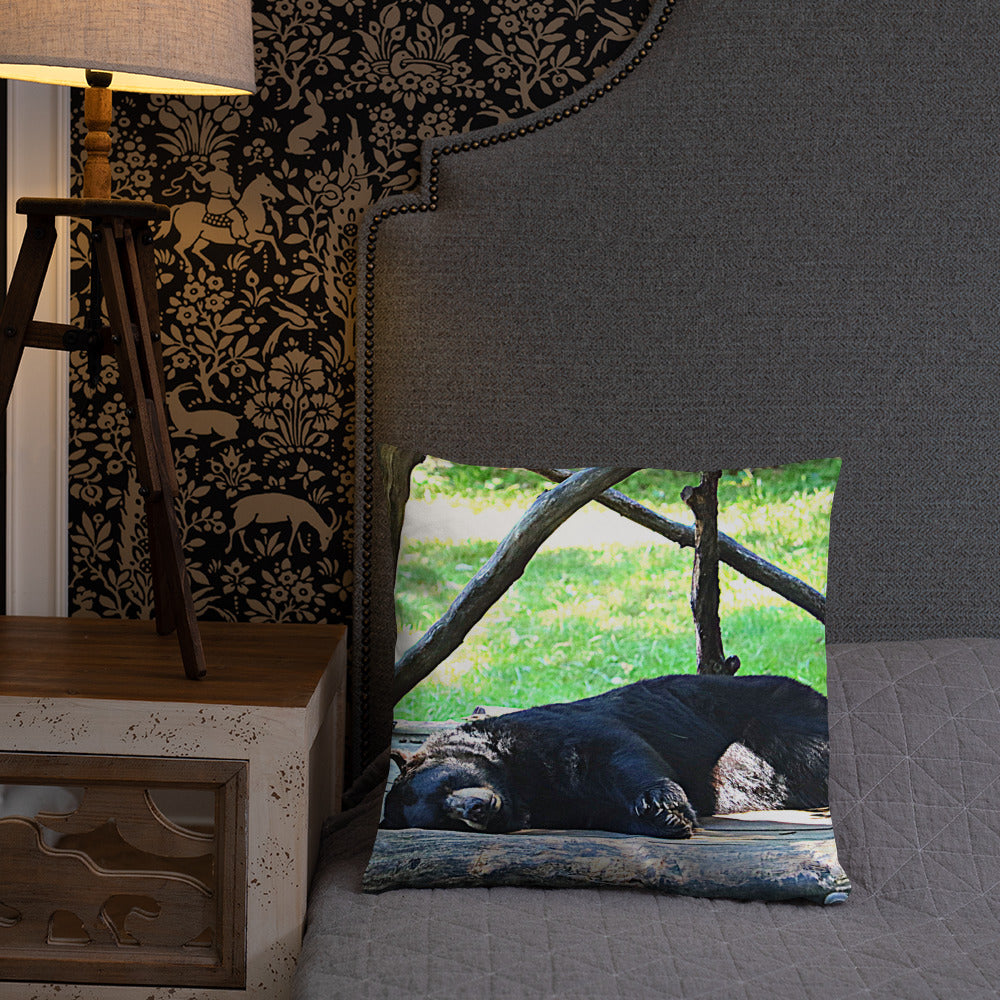 Lounging Bear Basic Throw Pillow