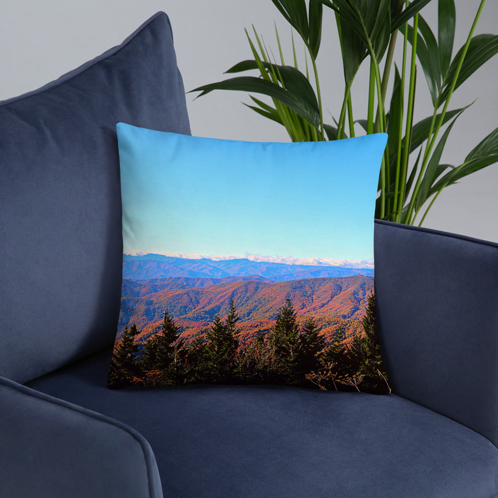 Trail to Waterrock Knob Basic Throw Pillow