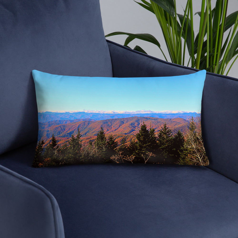 Trail to Waterrock Knob Basic Throw Pillow