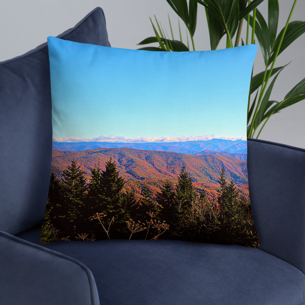 Trail to Waterrock Knob Basic Throw Pillow