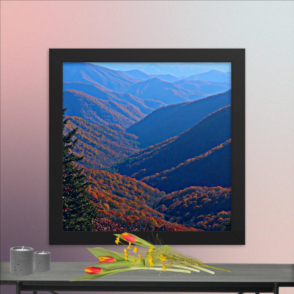 Blue Ridge Mist Framed Photo Paper Poster