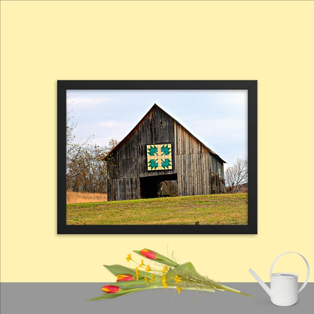 Seven Islands Barn Quilt Framed Photo Paper Poster