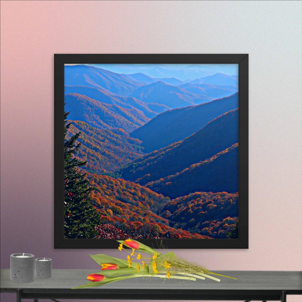 Blue Ridge Mist Framed Photo Paper Poster