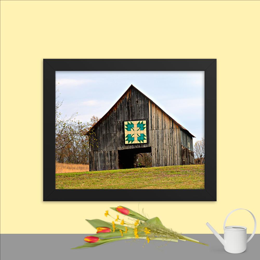 Seven Islands Barn Quilt Framed Photo Paper Poster