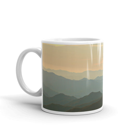 Blue Ridge Mountain Magic White Glossy Mug
