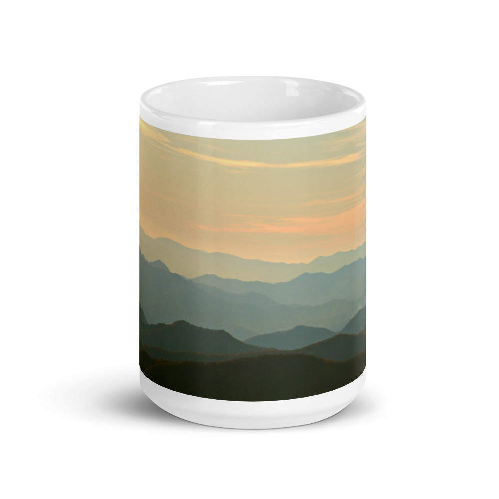 Blue Ridge Mountain Magic White Glossy Mug