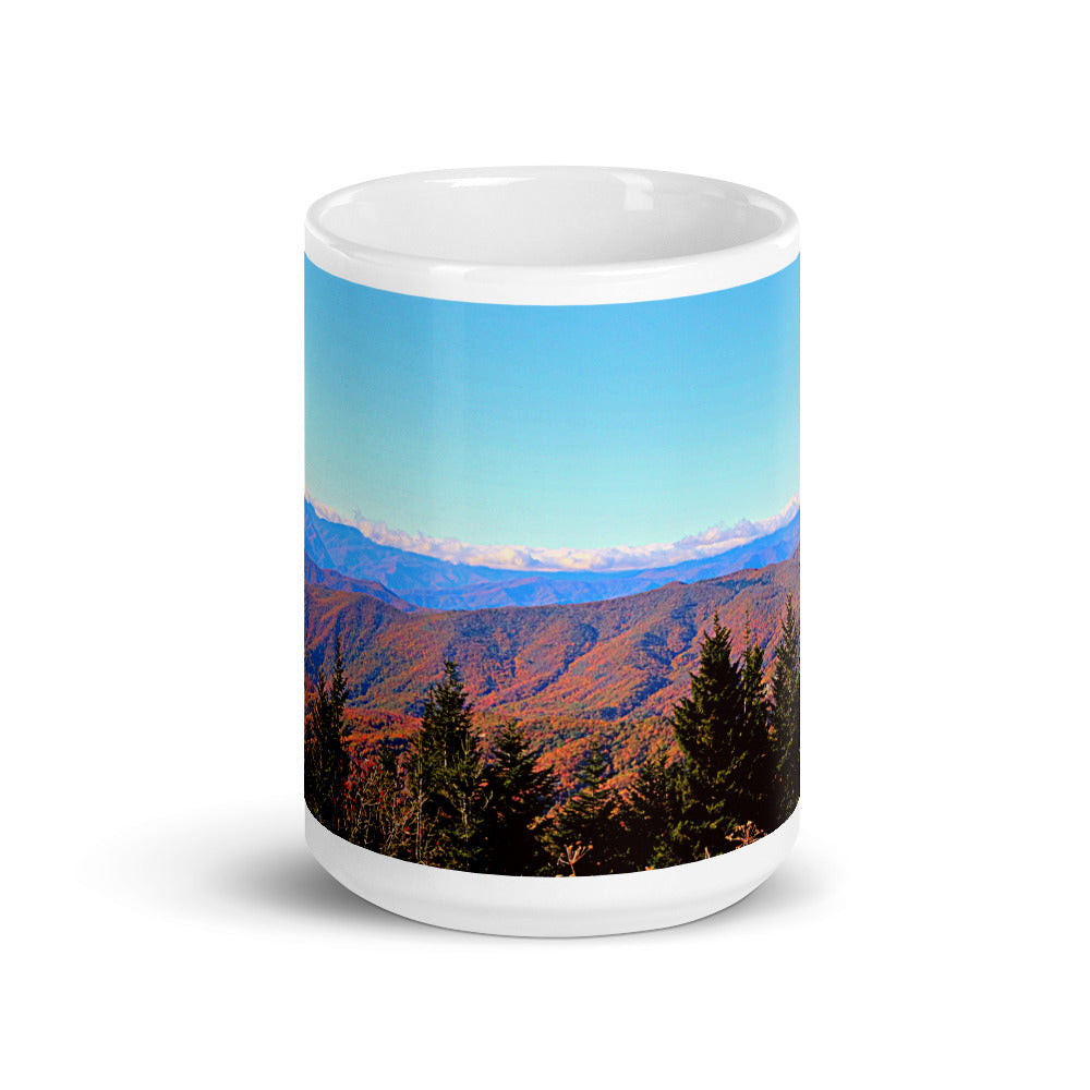 Trail to Waterrock Knob White Glossy Mug