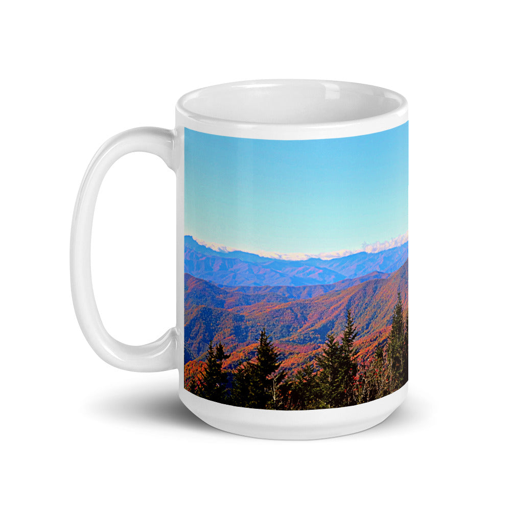 Trail to Waterrock Knob White Glossy Mug