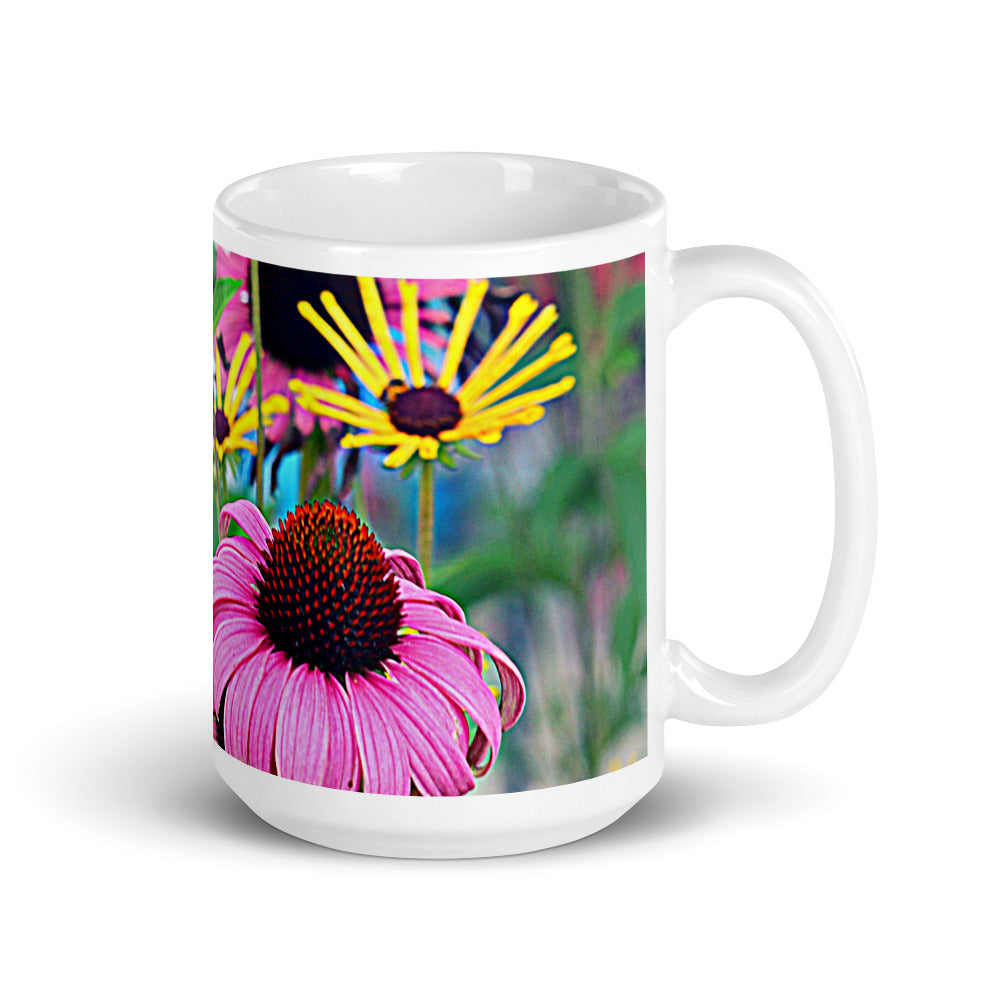 Summer Garden White Glossy Mug