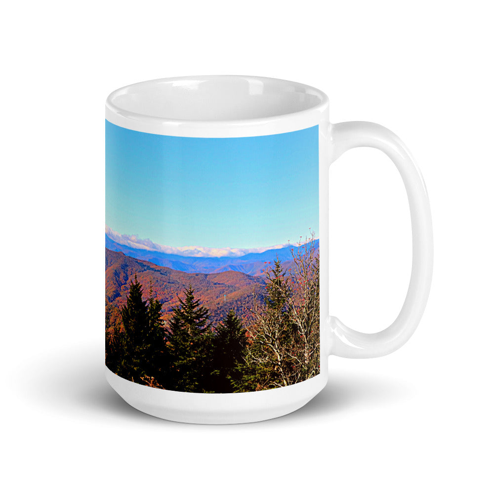 Trail to Waterrock Knob White Glossy Mug