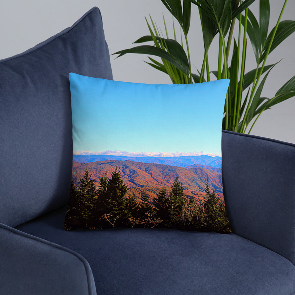 Trail to Waterrock Knob Basic Throw Pillow