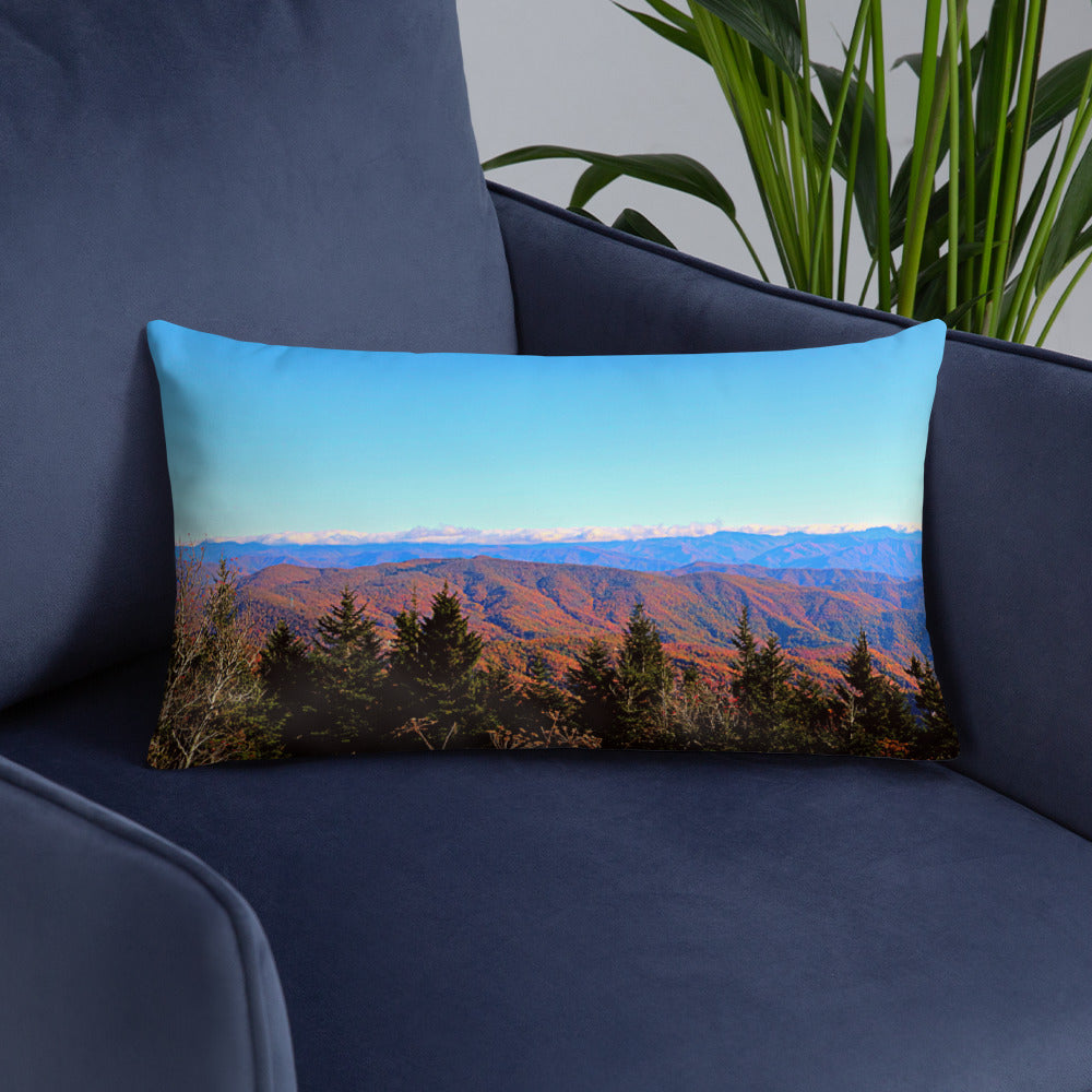 Trail to Waterrock Knob Basic Throw Pillow