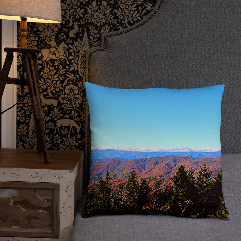 Trail to Waterrock Knob Basic Throw Pillow