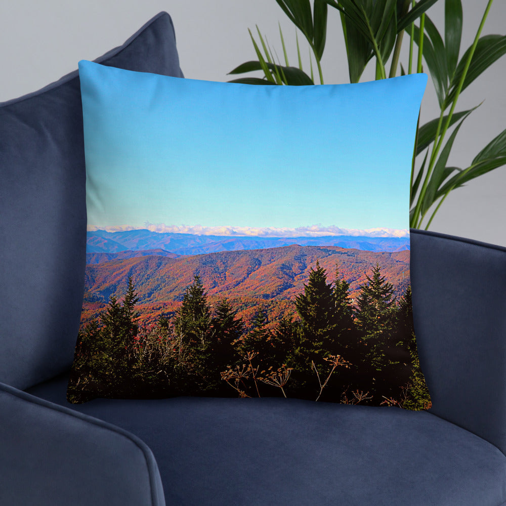 Trail to Waterrock Knob Basic Throw Pillow