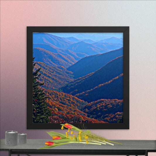 Blue Ridge Mist Framed Photo Paper Poster