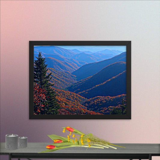 Blue Ridge Mist Framed Photo Paper Poster