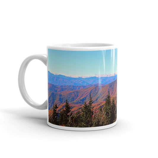 Trail to Waterrock Knob White Glossy Mug