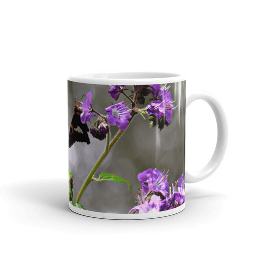 Purple Wildflowers White Glossy Mug