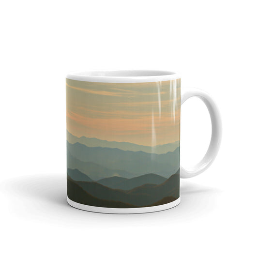 Blue Ridge Mountain Magic White Glossy Mug