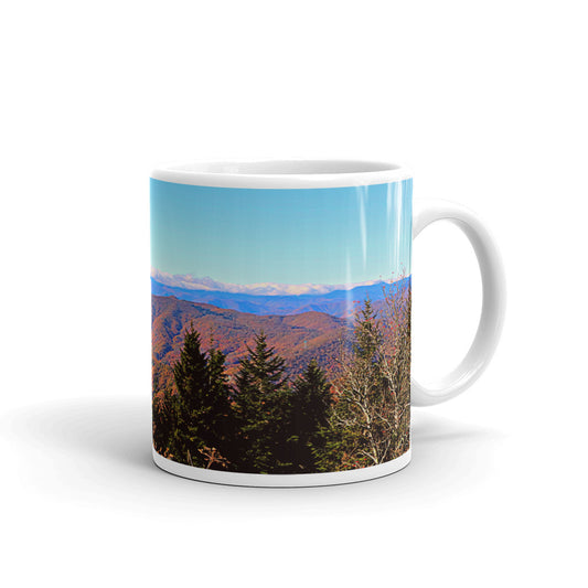Trail to Waterrock Knob White Glossy Mug